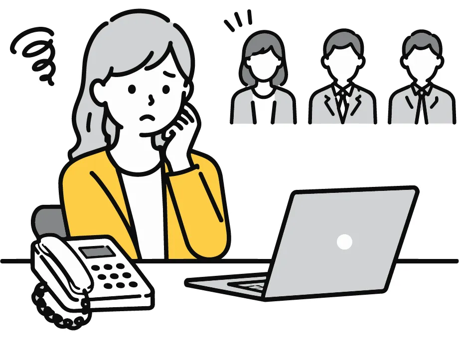 少人数に悩む女性のイラスト