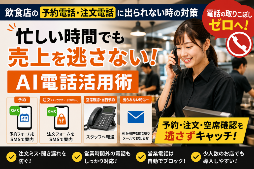 飲食店の予約電話・注文電話に出られない時の対策|忙しい時間でも売上を逃さないAI電話活用術