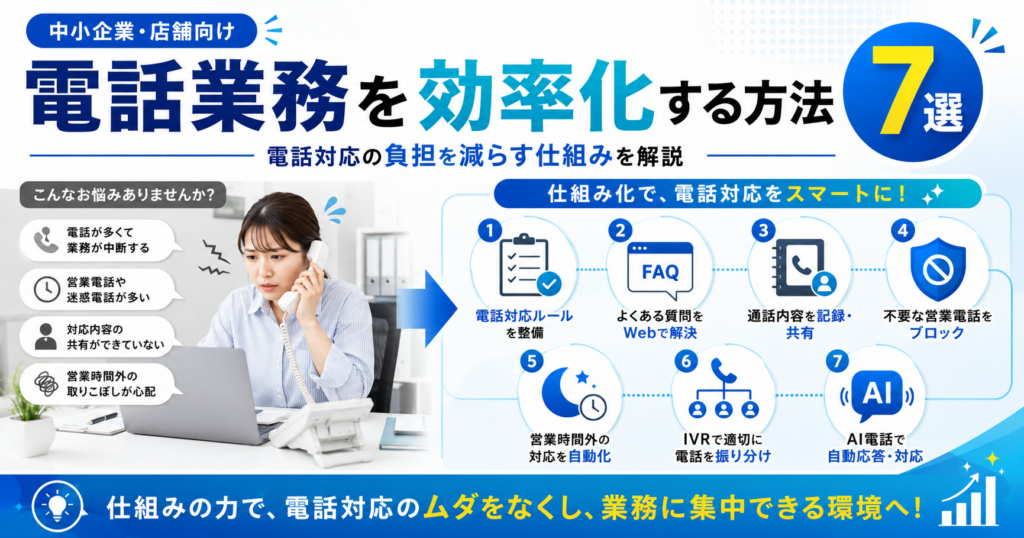 電話業務を効率化する方法7選|電話対応の負担を減らす仕組みを解説